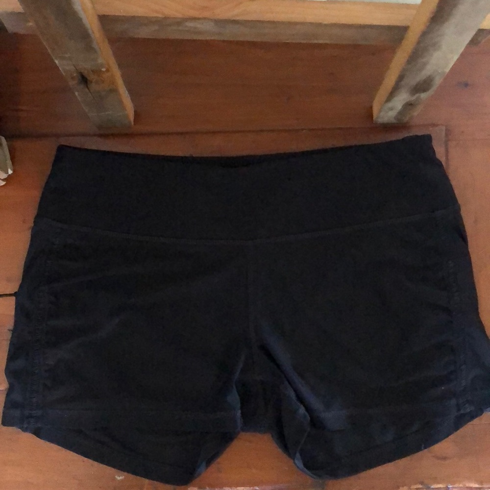 Black spandex workout shorts
